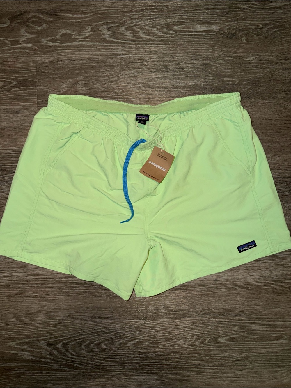 NWT Patagonia Womens Neon Lime Stretch Baggie Shorts